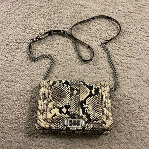 Rebecca Minkoff Snakeskin Crossbody Bag with Chain Strap